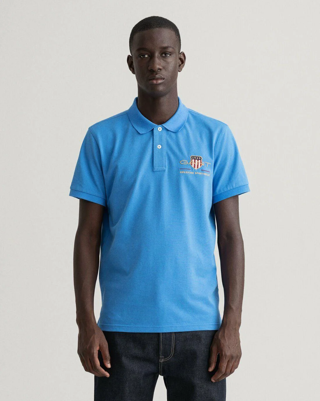 Polo Shirts | Mens GANT Archive Shield Piqué Polo Shirt Day Blue