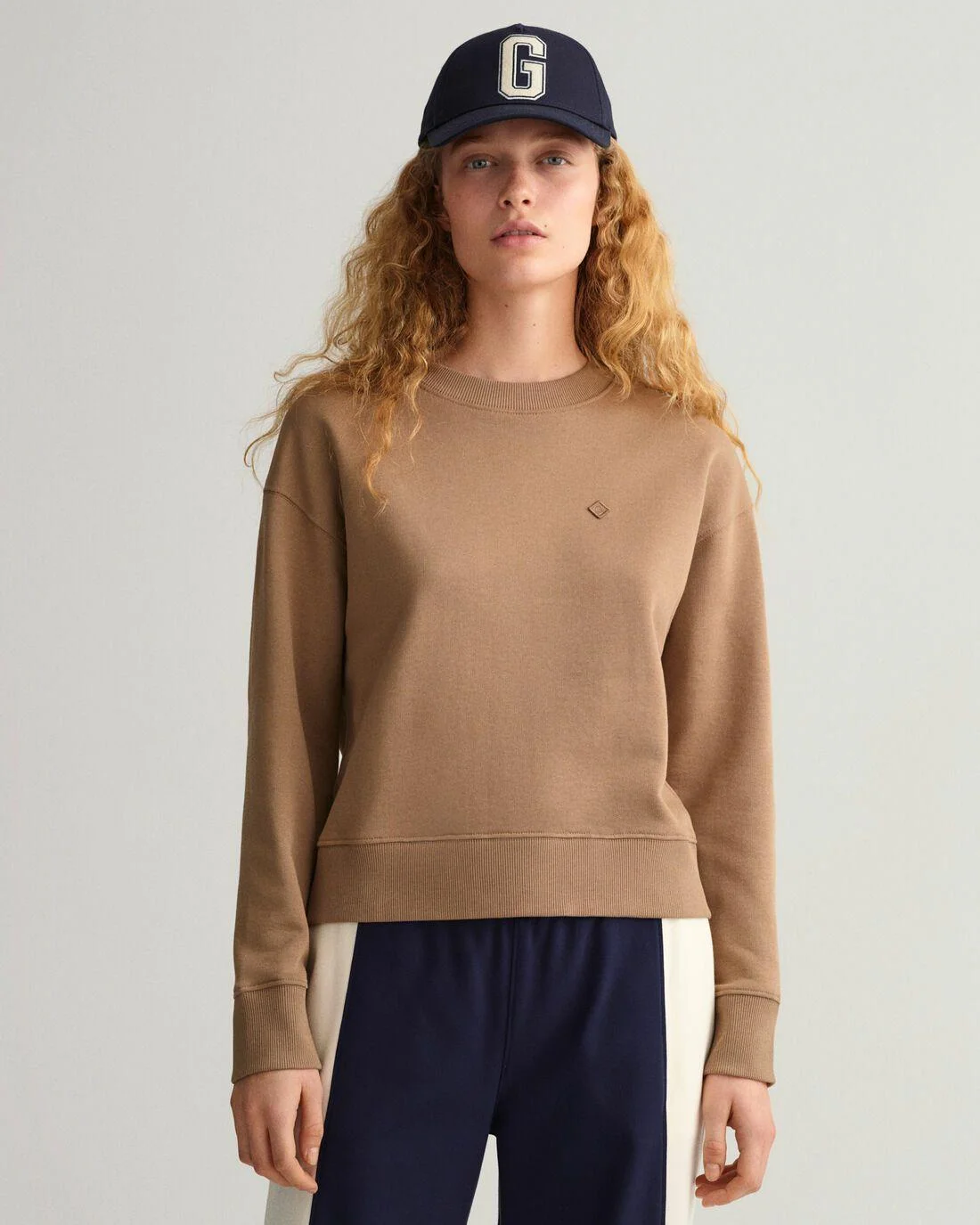 Hoodies And Sweats | Womens GANT Icon G Essential Crew Neck Sweatshirt Mole Brown