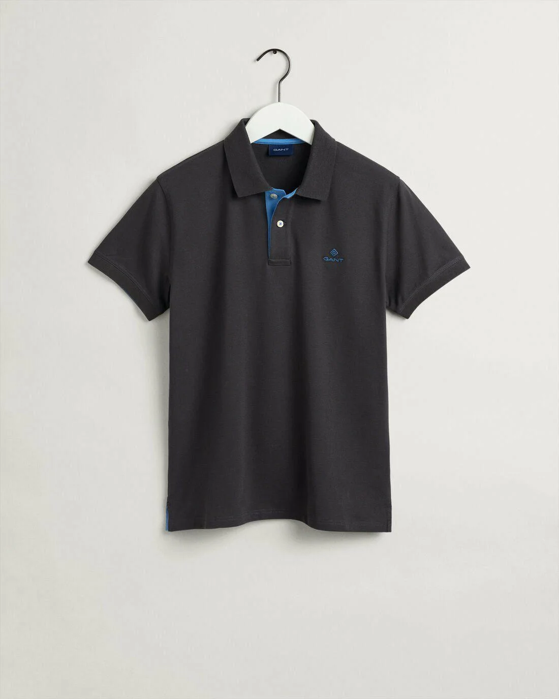 Polo Shirts | Mens GANT Contrast Collar Piqué Rugger Dark Graphite