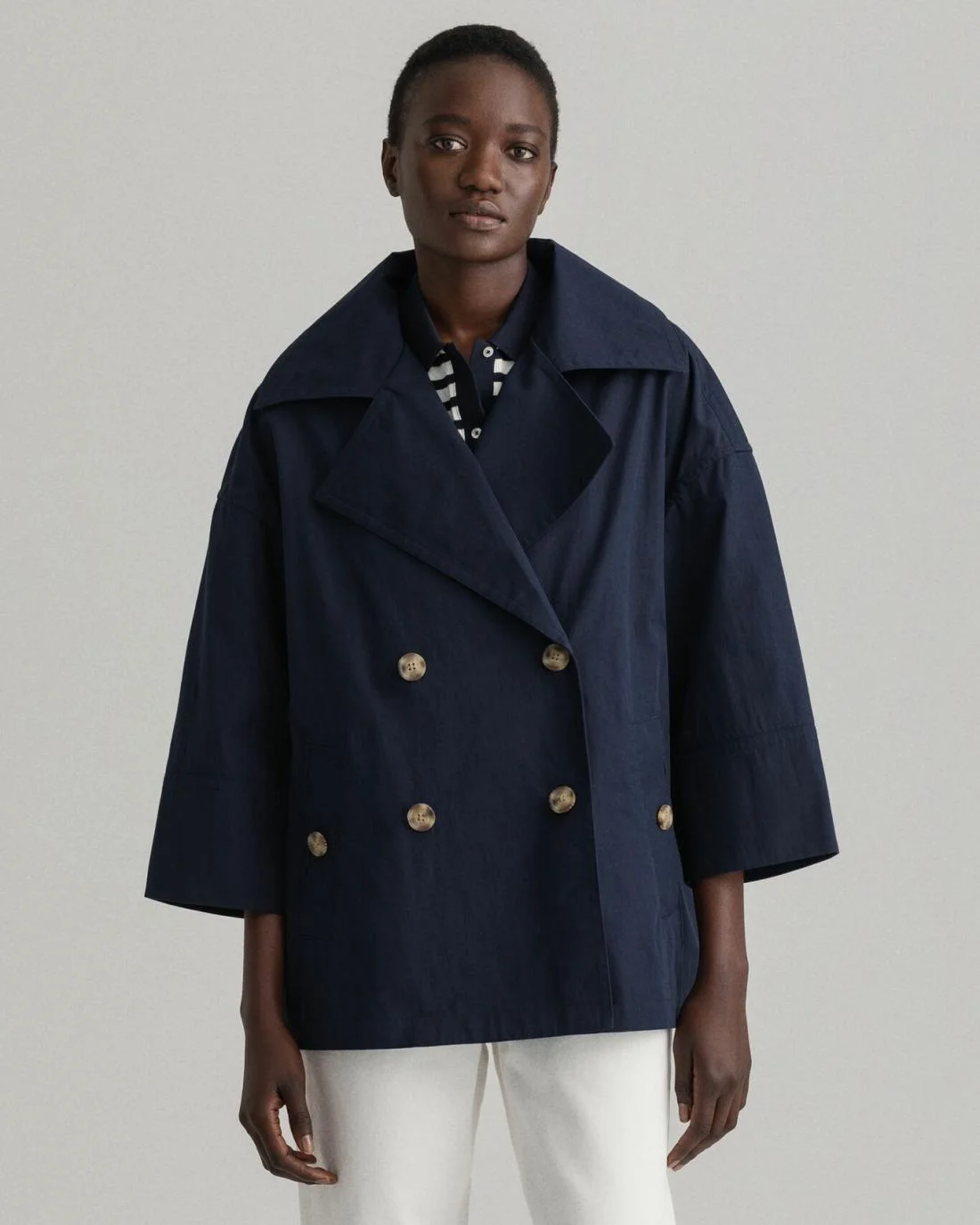 Jackets And Coats | Womens GANT Oversized Cotton Jacket Evening Blue