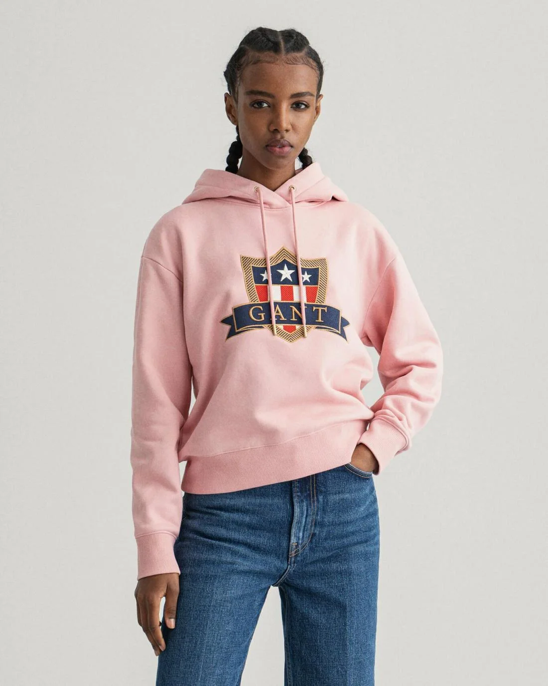 Hoodies And Sweats | Womens GANT Banner Shield Hoodie Summer Rose