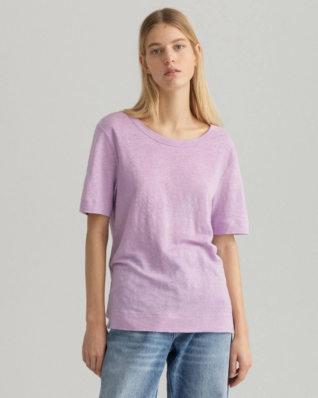 Polos And T-Shirts | Womens GANT Linen T-Shirt Crocus Purple