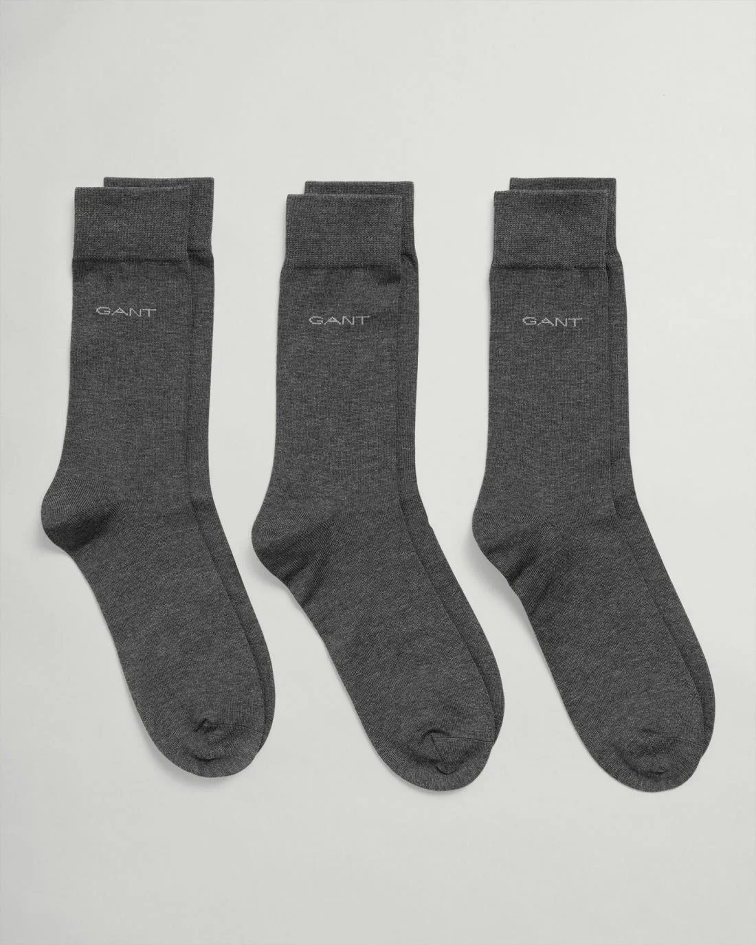 Socks | Mens GANT 3-Pack Mercerized Cotton Socks Charcoal Melange