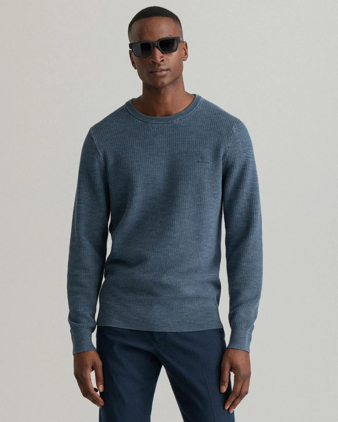 Knitwear | Mens GANT Sunfaded Crew Neck Sweater Marine