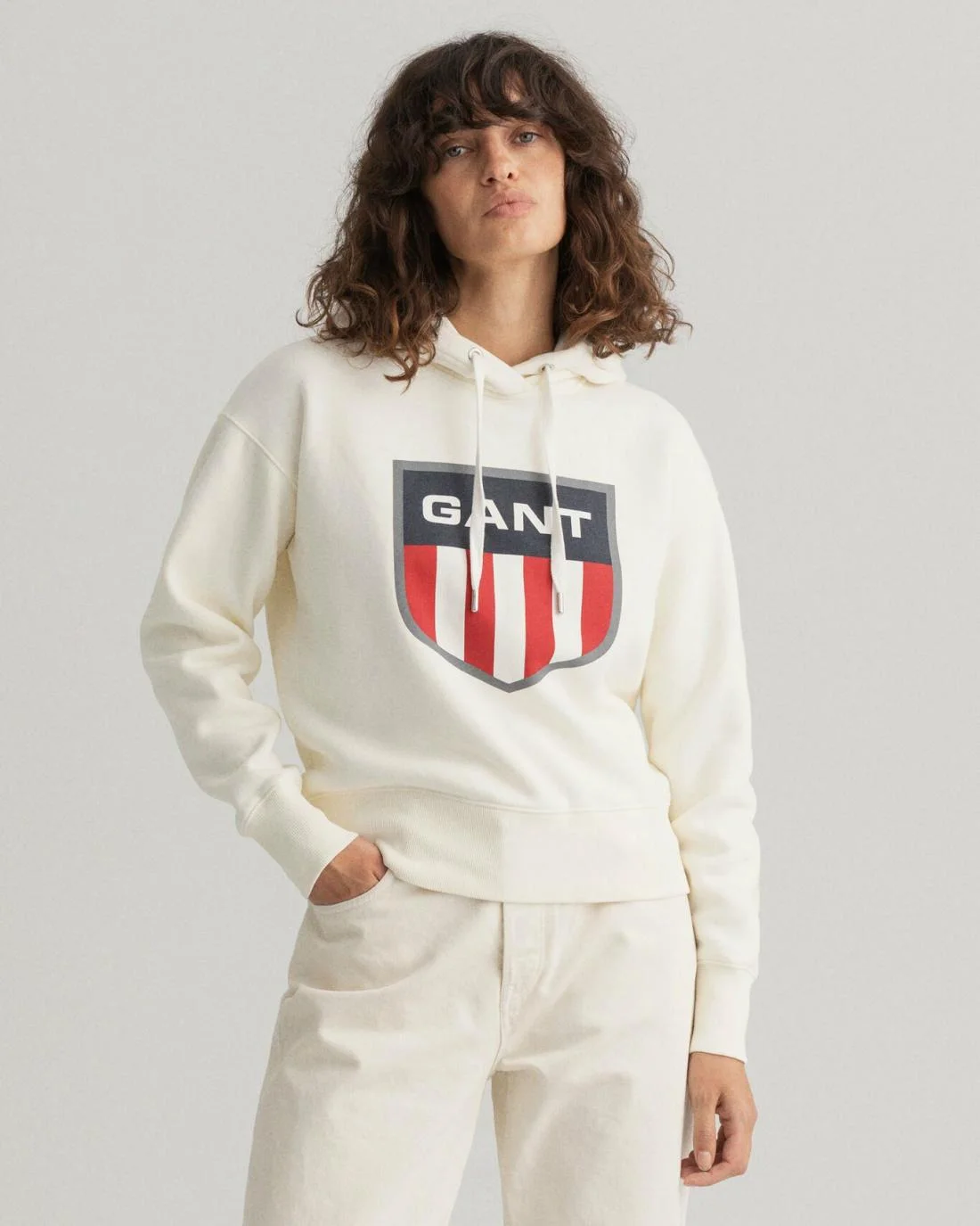 Hoodies And Sweats | Womens GANT Retro Shield Hoodie Eggshell