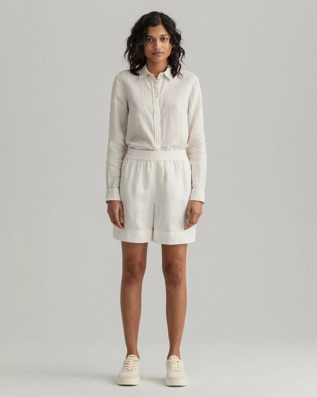 Shorts And Skirts | Womens GANT Linen Viscose Pull-On Shorts Eggshell