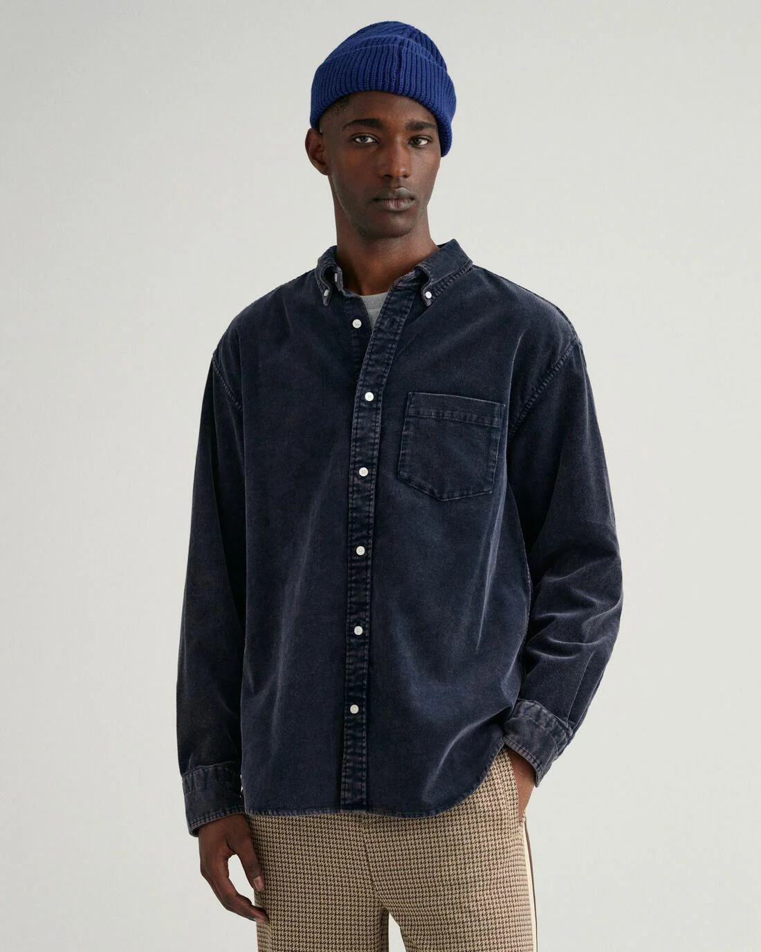 Shirts | Mens GANT Relaxed Fit Heavy Washed Corduroy Shirt Evening Blue