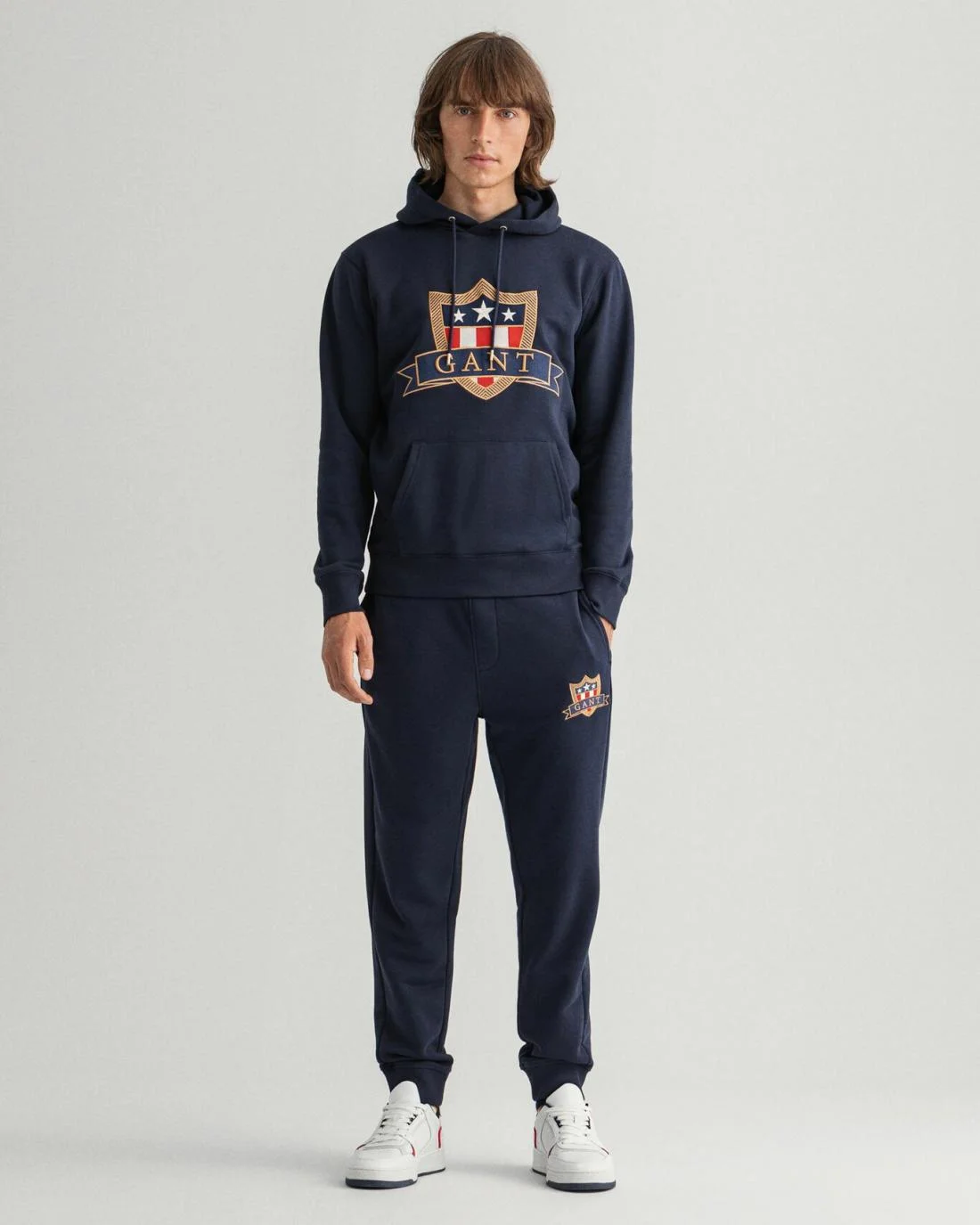 Hoodies And Sweats | Mens GANT Banner Shield Sweatpants Evening Blue