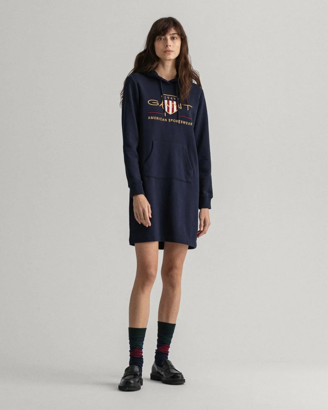 Dresses | Womens GANT Archive Shield Hoodie Dress Evening Blue