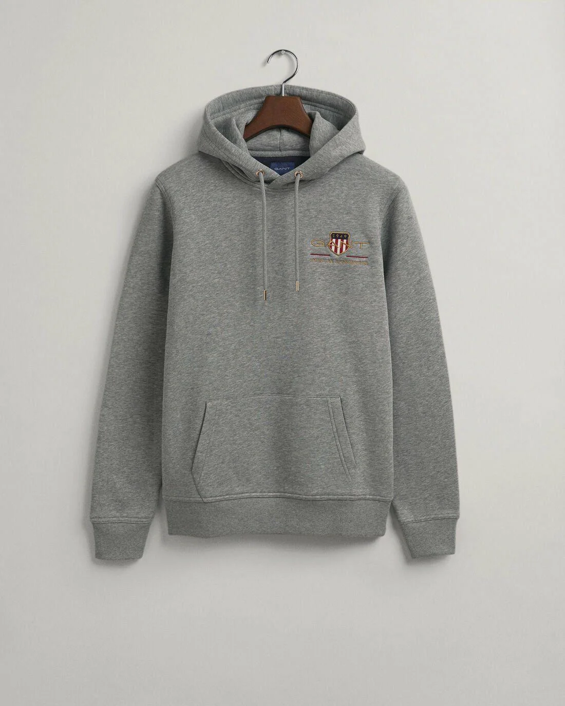 Hoodies And Sweats | Mens GANT Medium Archive Shield Hoodie Grey Melange