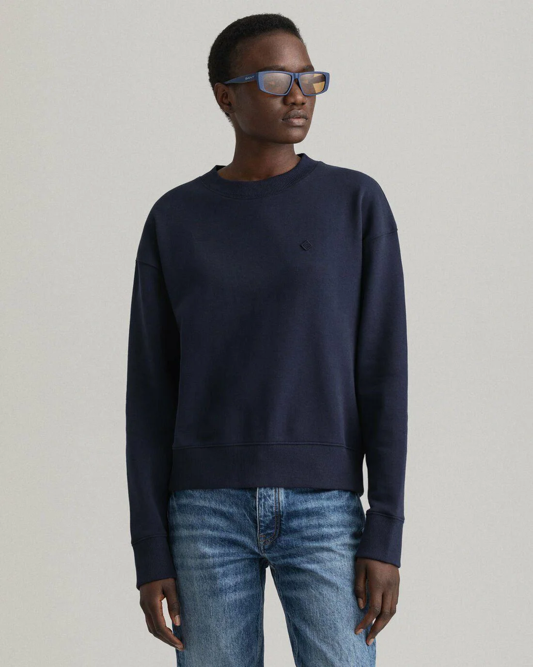 Hoodies And Sweats | Womens GANT Icon G Essential Crew Neck Sweatshirt Evening Blue