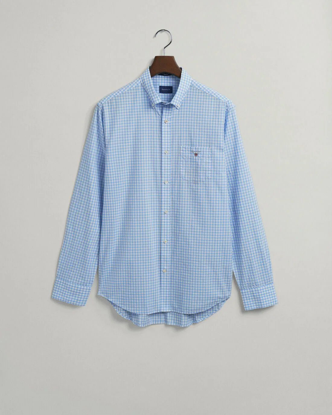 Shirts | Mens GANT Regular Fit Gingham Broadcloth Shirt Capri Blue