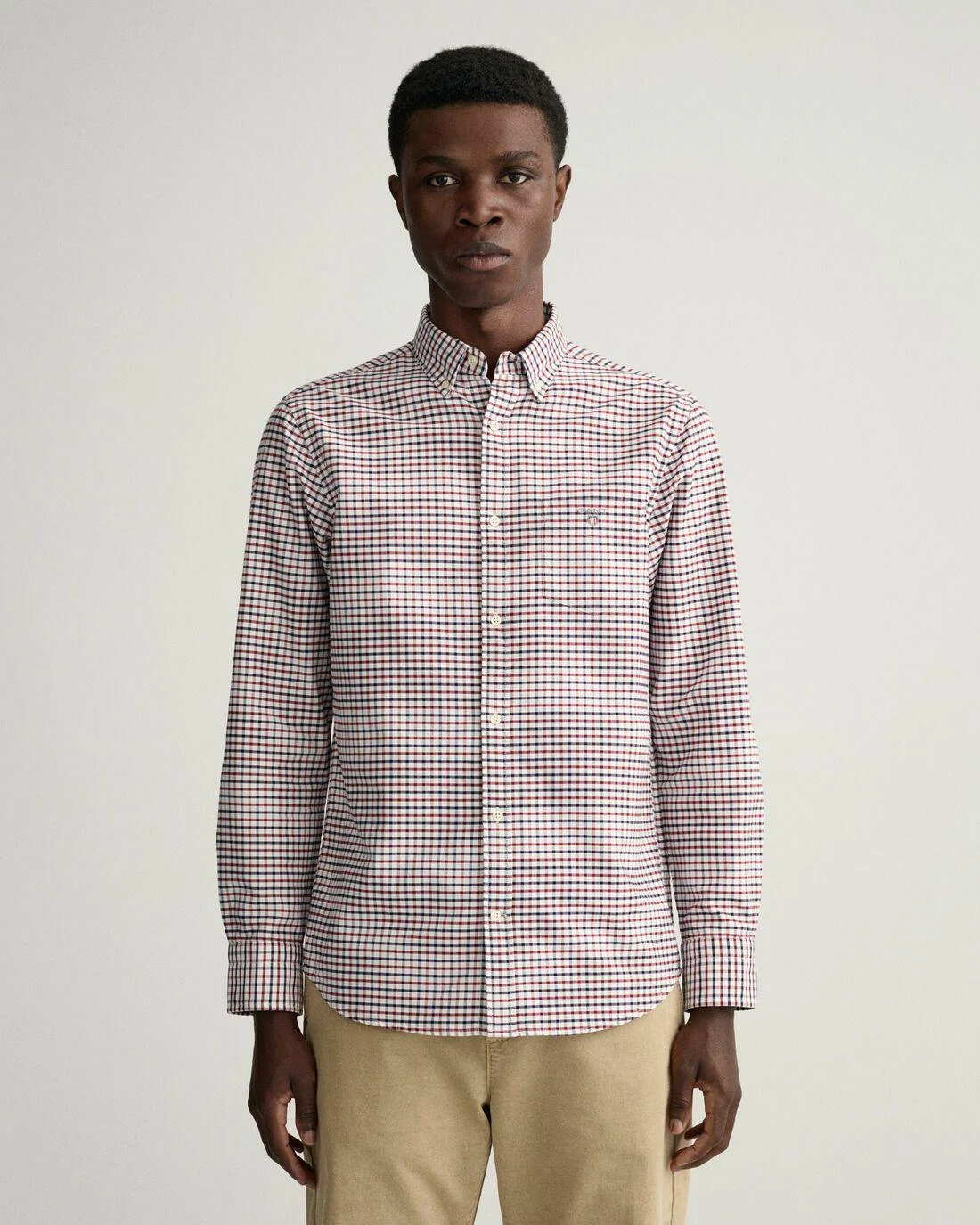 Shirts | Mens GANT Regular Fit Tattersall Oxford Shirt Plumped Red