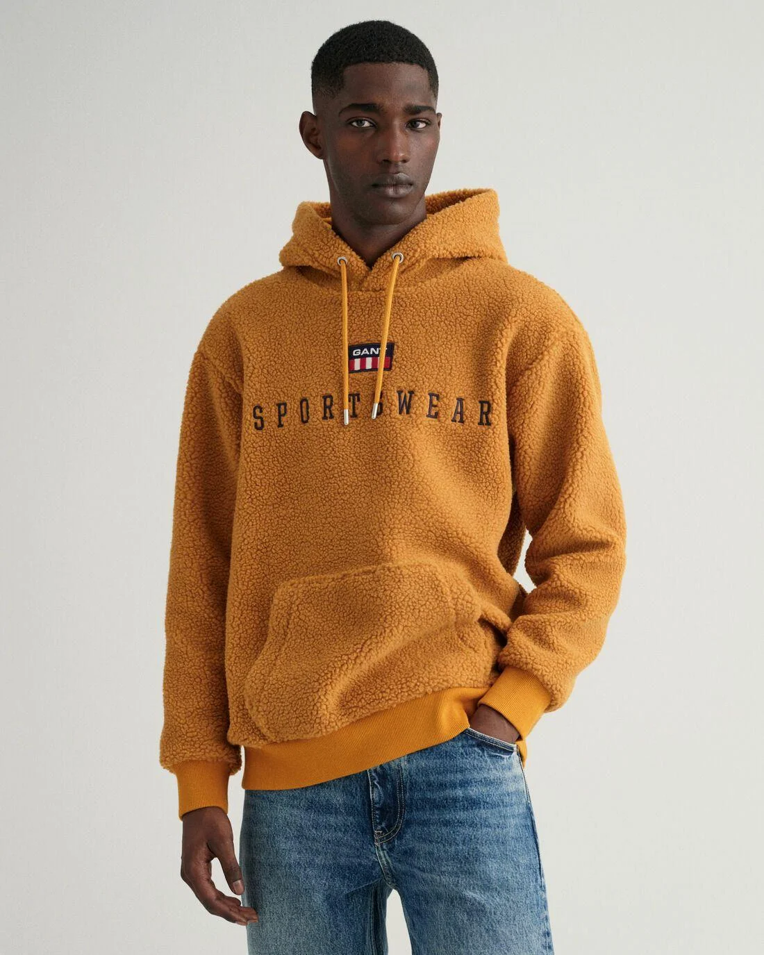 Hoodies And Sweats | Mens GANT Retro Flag Fleece Hoodie Dark Mustard Orange