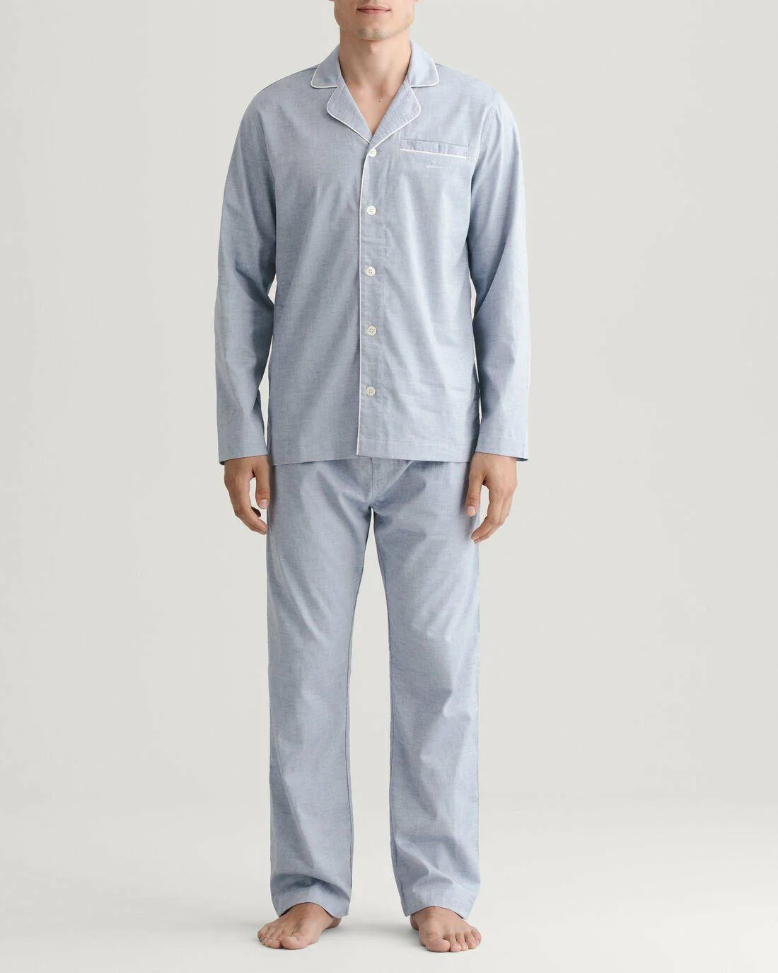 Nightwear | Mens GANT Oxford Pajama Set Clear Sky