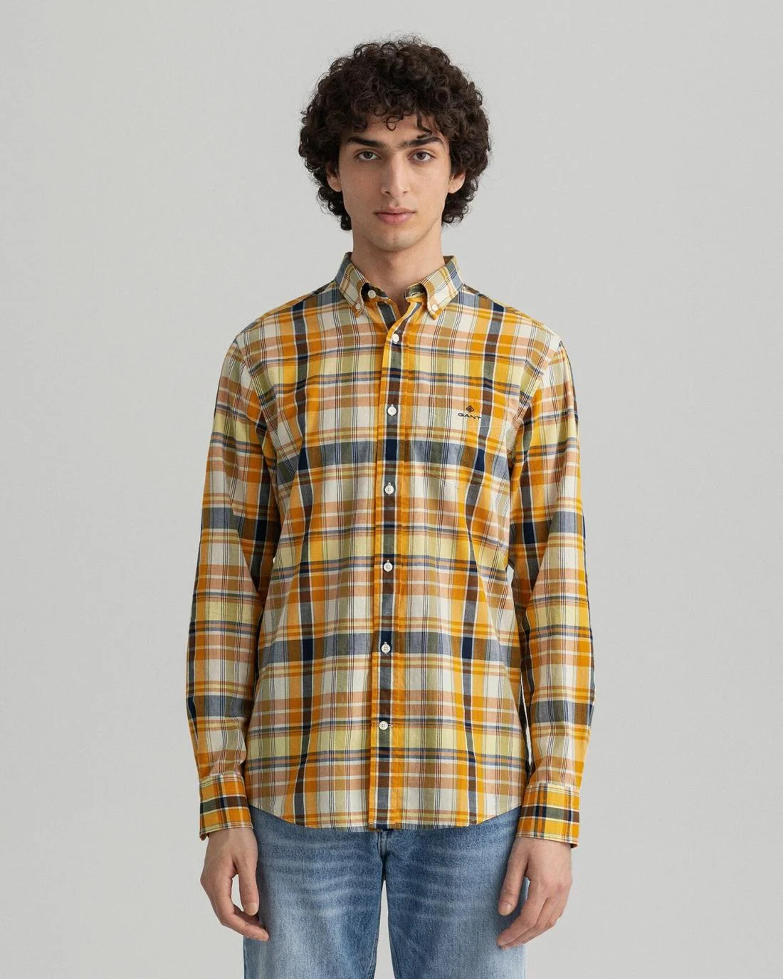 Shirts | Mens GANT Regular Fit Indian Madras Shirt Ivy Gold