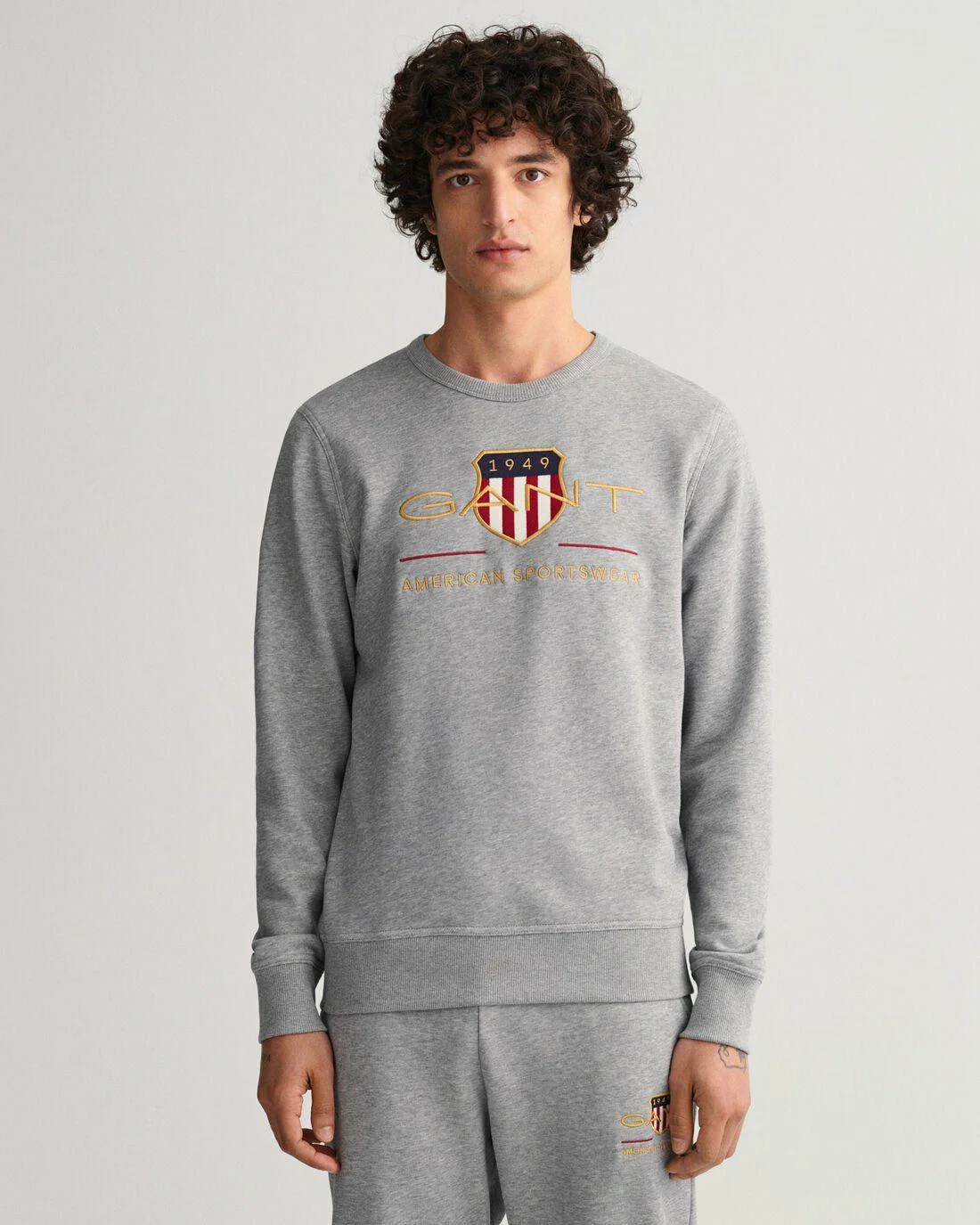 Hoodies And Sweats | Mens GANT Archive Shield Crew Neck Sweatshirt Grey Melange