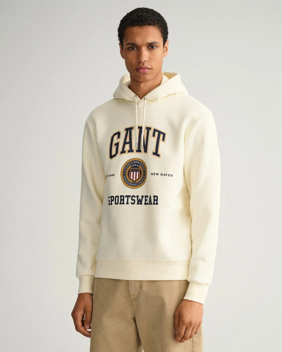 Hoodies And Sweats | Mens GANT Crest Shield Sweat Hoodie Cream