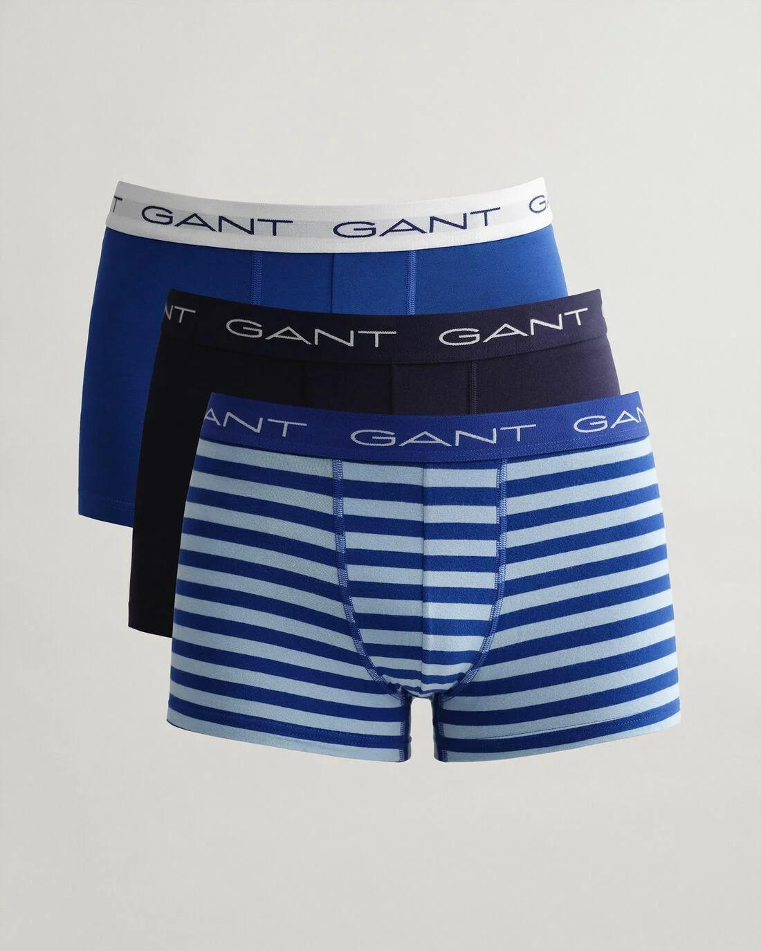 Underwear | Mens GANT 3-Pack Yarn-Dyed Stripe Trunks College Blue