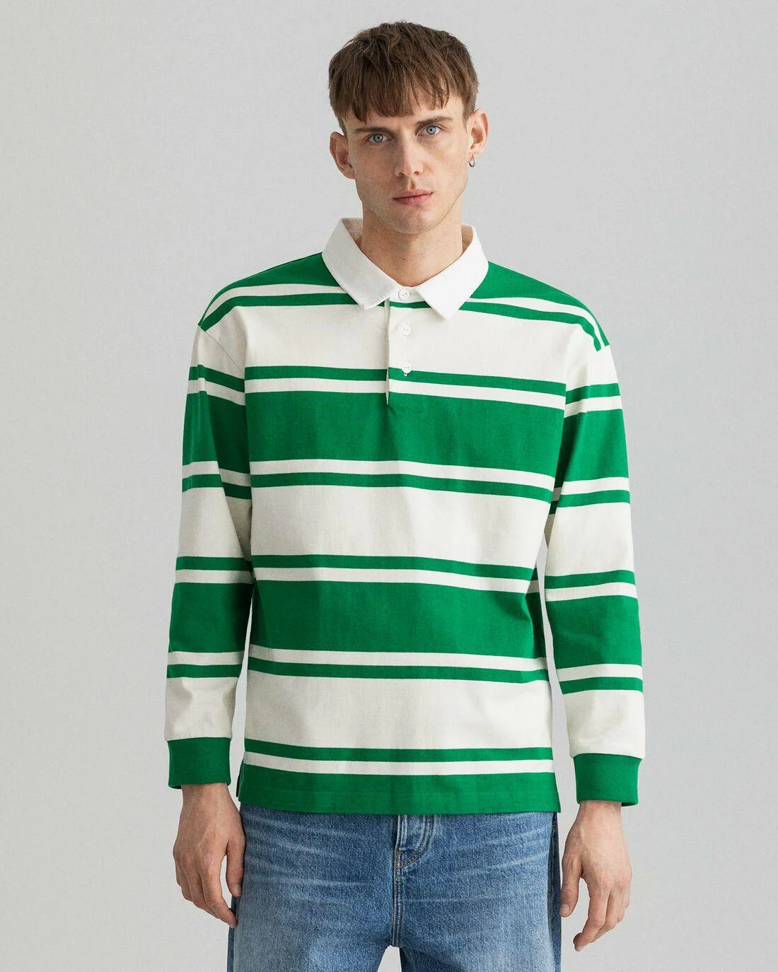 Rugby Shirts | Mens GANT Barstripe Heavy Rugger Lavish Green