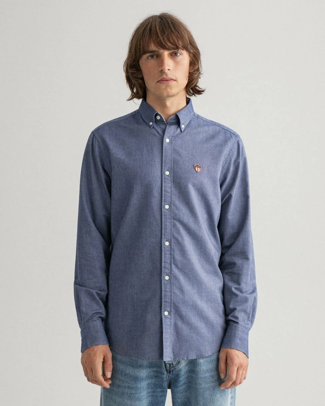 Shirts | Mens GANT Regular Fit Banner Shield Oxford Shirt Persian Blue