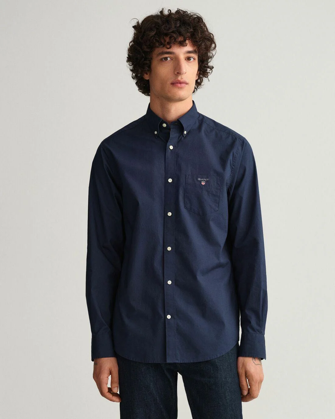 Shirts | Mens GANT Regular Fit Broadcloth Shirt Marine