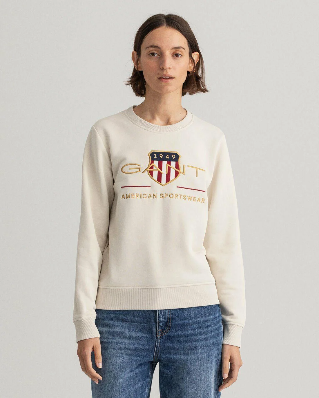 Hoodies And Sweats | Womens GANT Archive Shield Crew Neck Sweater Putty