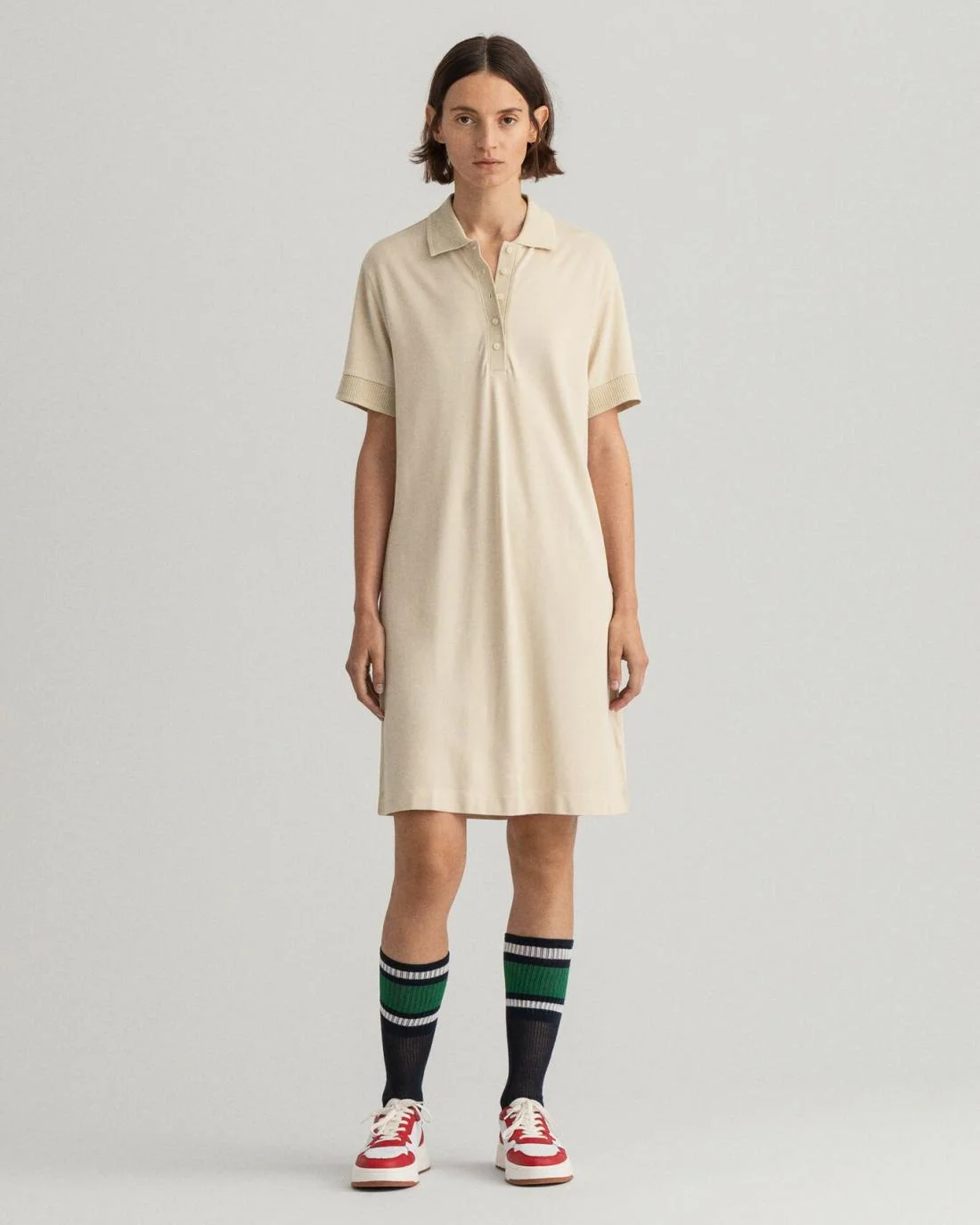 Dresses | Womens GANT Detail Collar Piqué Polo Dress Desert Beige