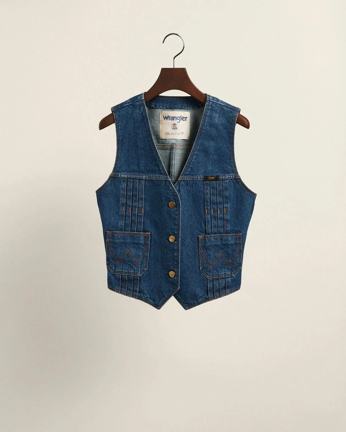 Shirts And Blouses | Womens GANT Gant X Wrangler Denim Vest Mid Blue