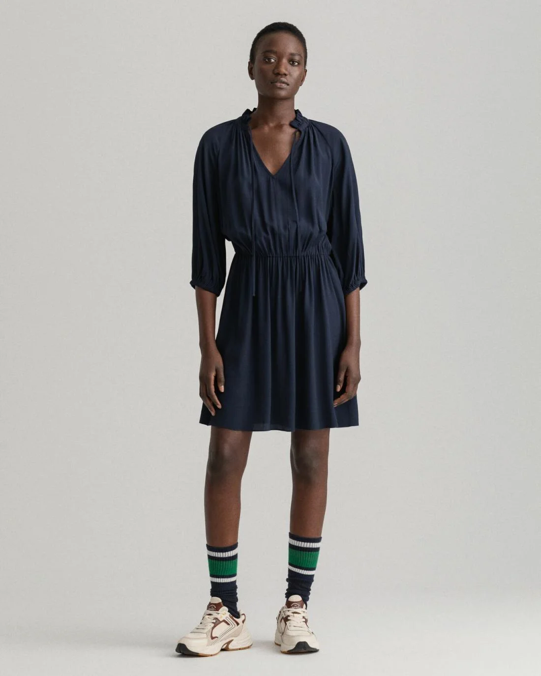 Dresses | Womens GANT V-Neck Dress Evening Blue