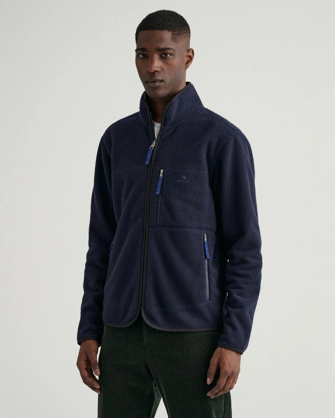 Hoodies And Sweats | Mens GANT Fleece Jacket Evening Blue