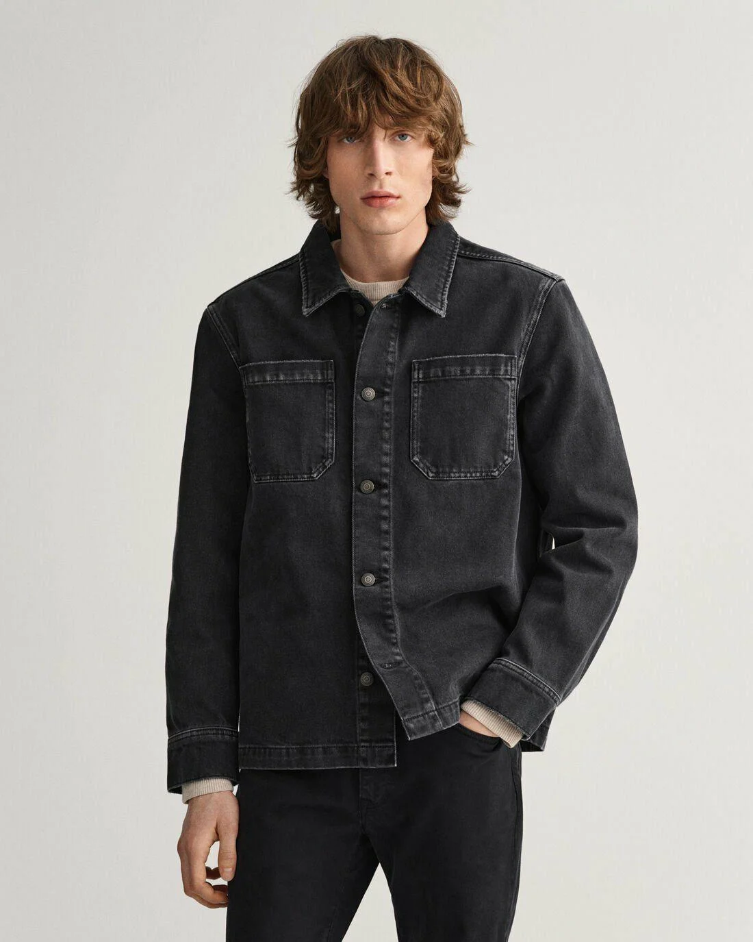 Shirts | Mens GANT Denim Overshirt Black Vintage