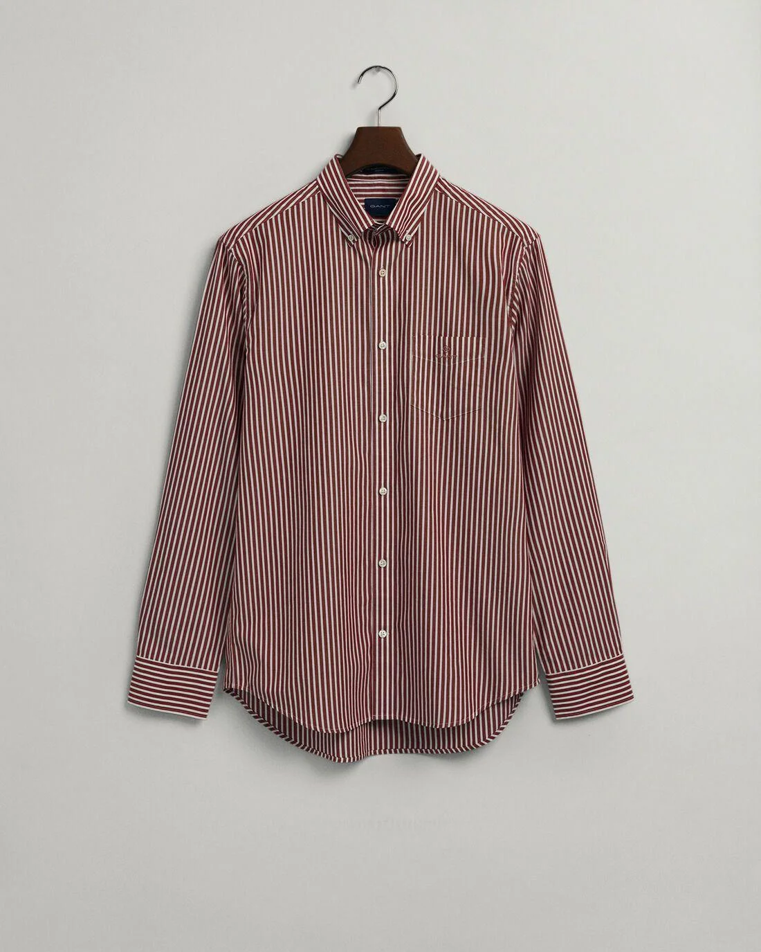 Shirts | Mens GANT Regular Fit Stripe Broadcloth Shirt Plumped Red