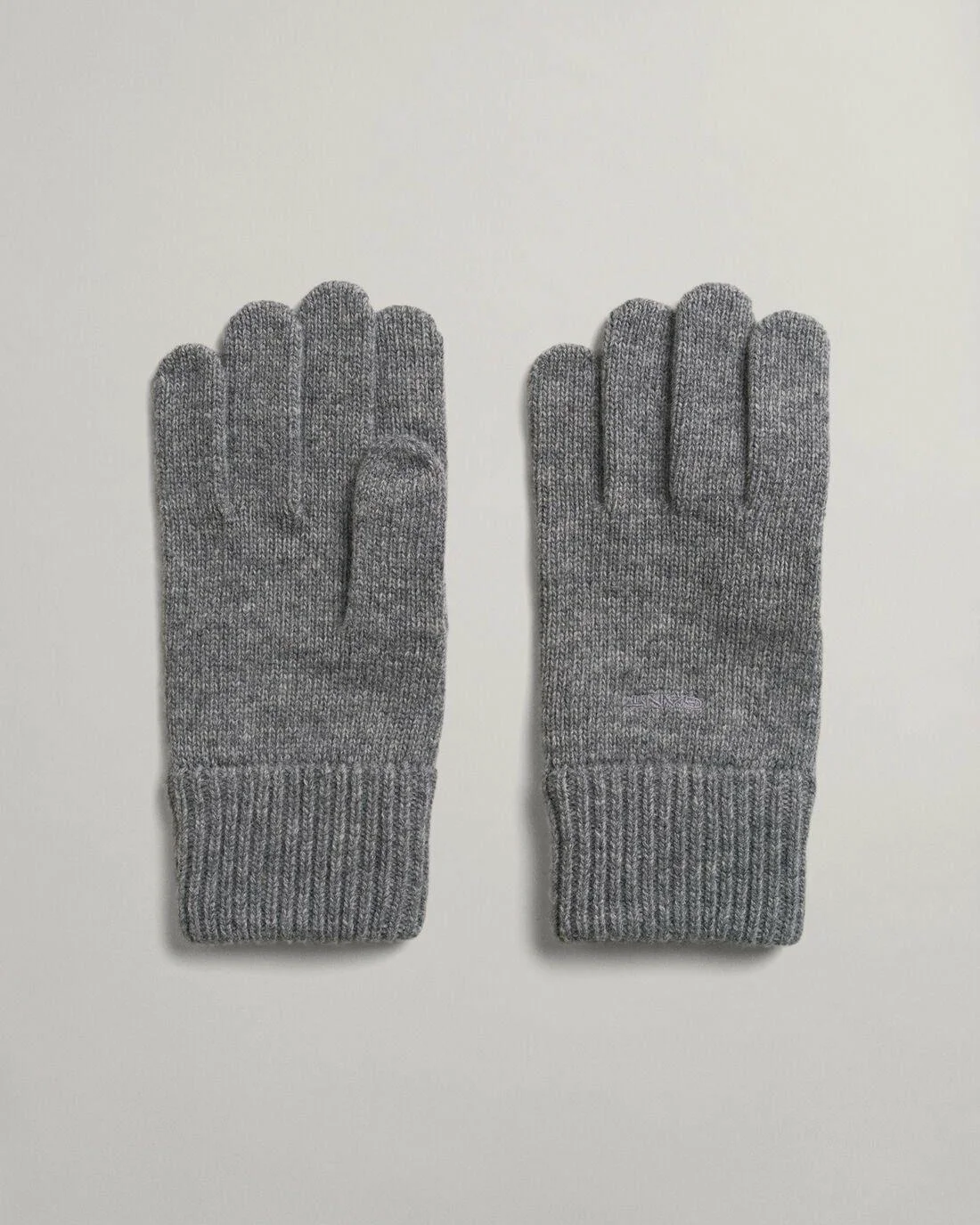 Gloves &amp; Scarves | Mens GANT Knitted Wool Gloves Dark Grey Melange