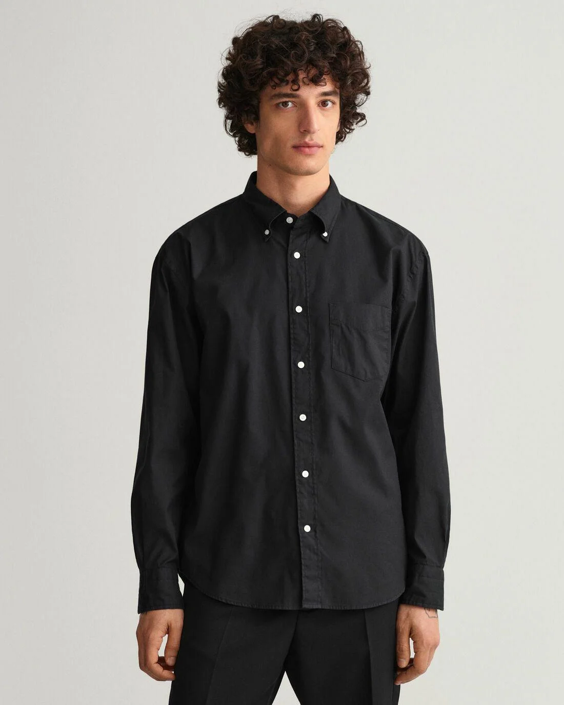 Shirts | Mens GANT Relaxed Fit Garment-Dyed Oxford Shirt Black