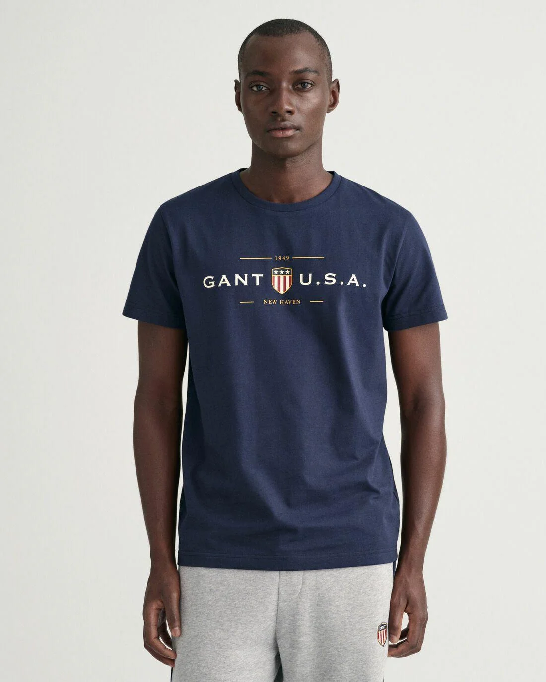 T-Shirts | Mens GANT Banner Shield T-Shirt Evening Blue