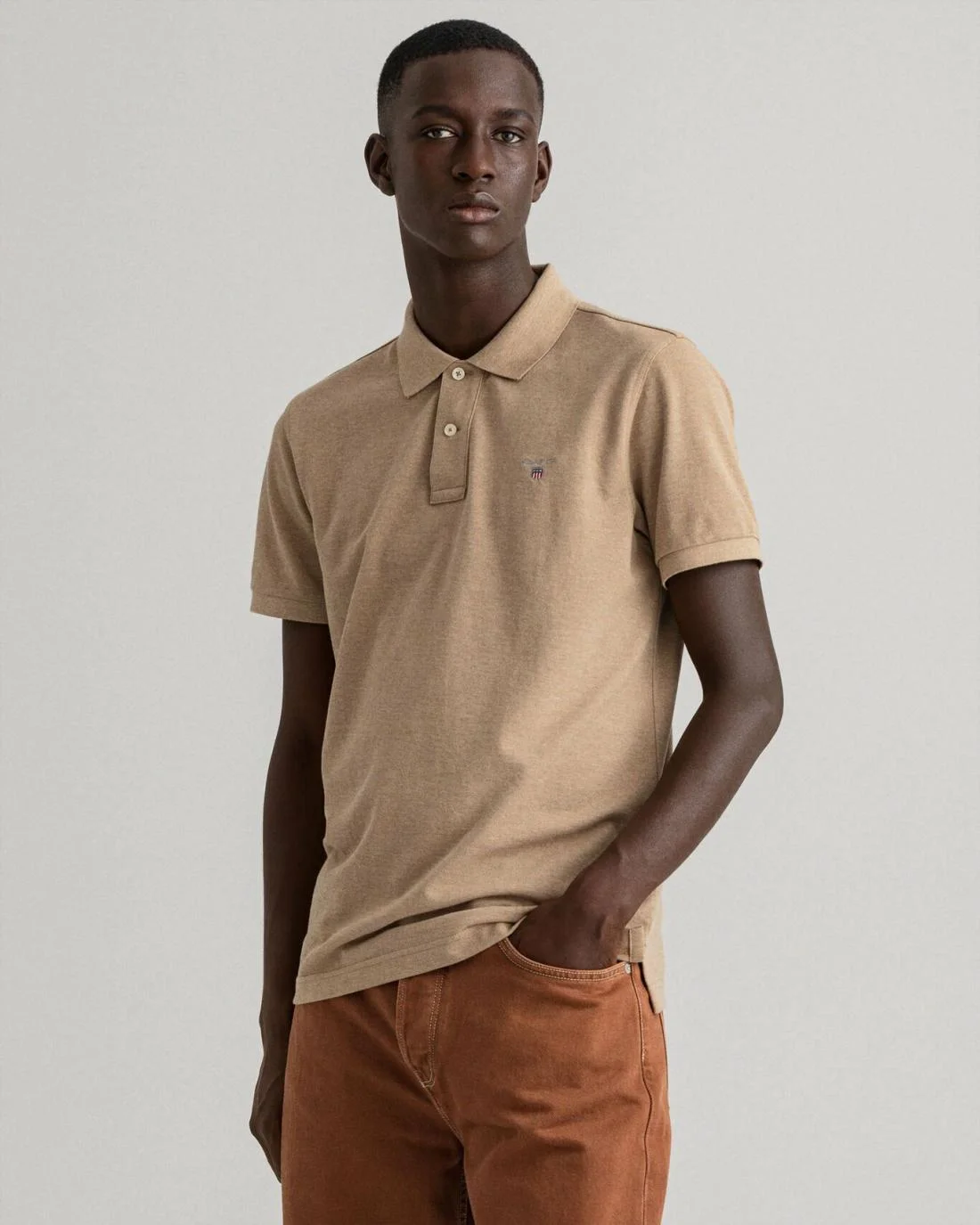 Polo Shirts | Mens GANT Original Piqué Polo Shirt Khaki Melange