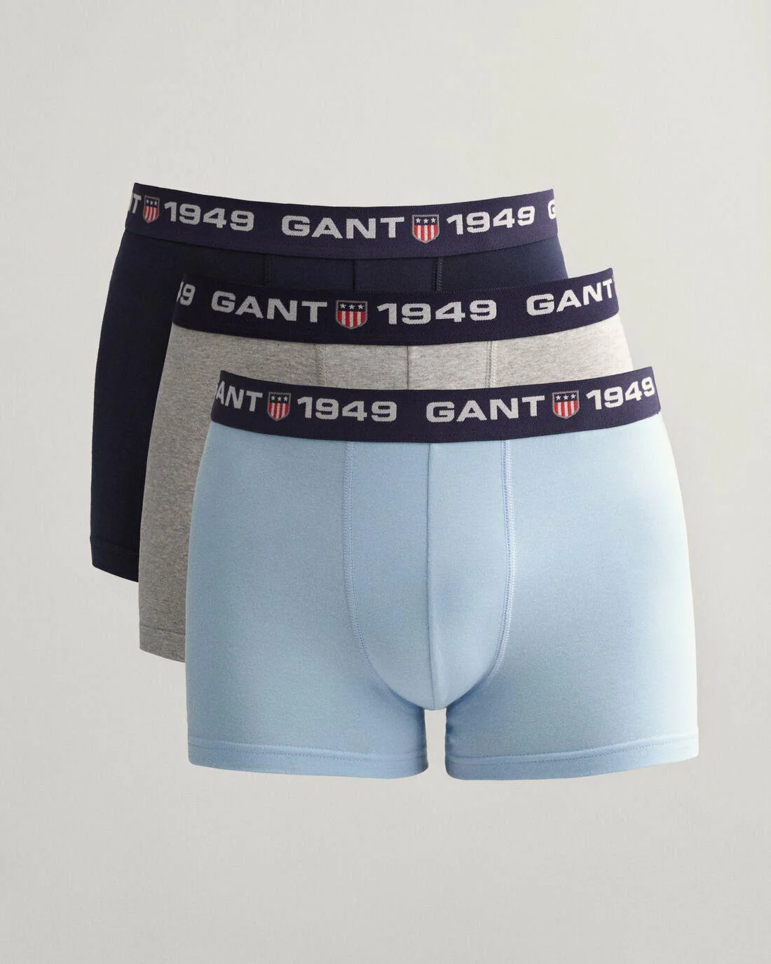 Underwear | Mens GANT 3-Pack Retro Shield Trunks Clear Sky