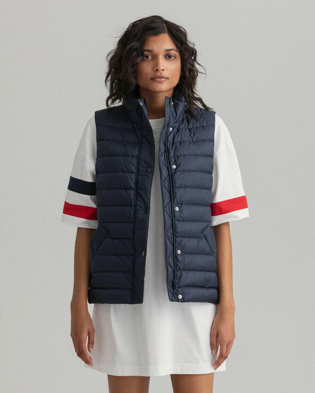 Jackets And Coats | Womens GANT Light Down Gilet Evening Blue