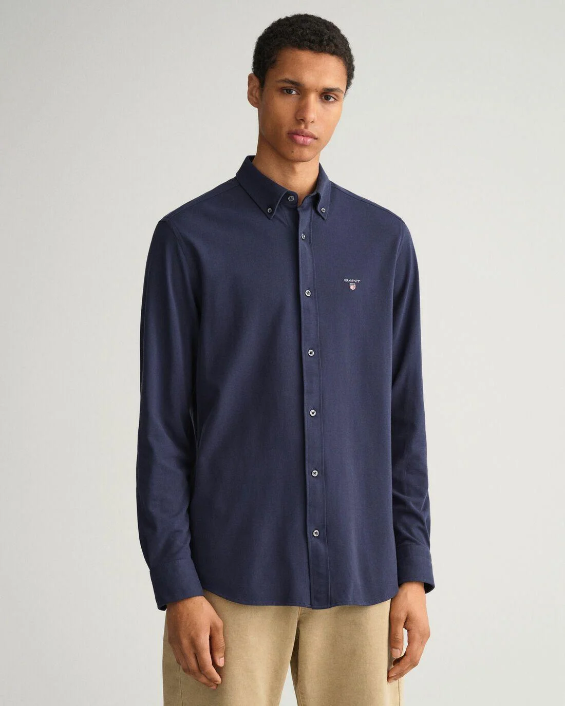 Shirts | Mens GANT Regular Fit Jersey Piqué Shirt Marine