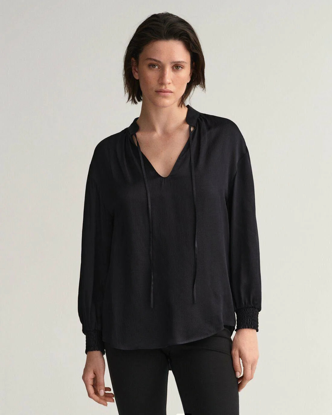 Shirts And Blouses | Womens GANT Popover Blouse Ebony Black