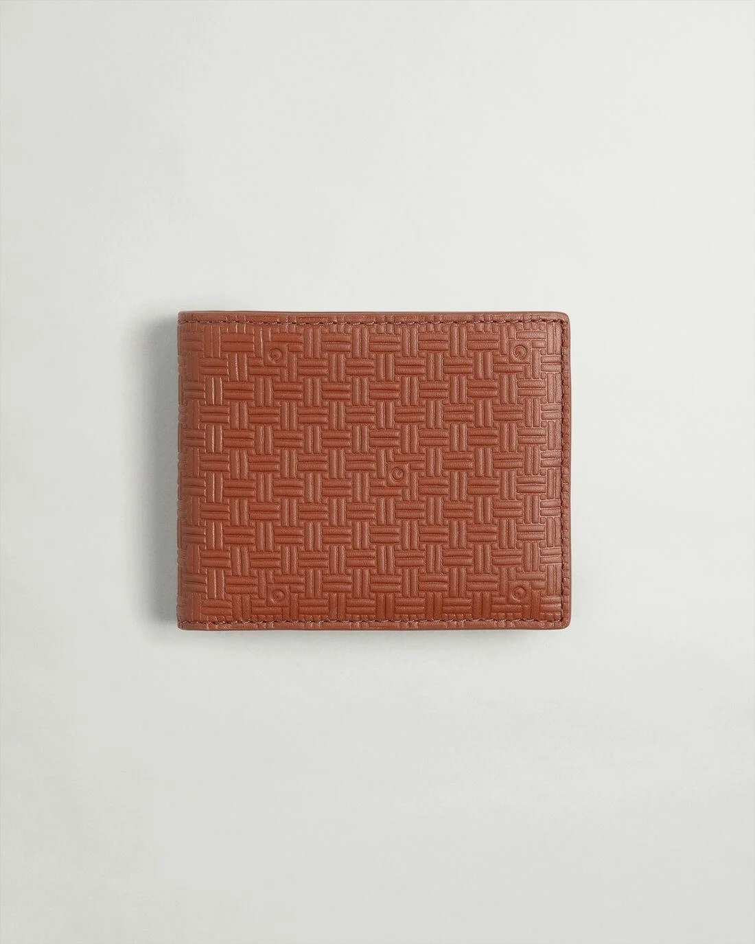 Bags | Mens GANT Leather Signature Weave Wallet Clay Brown