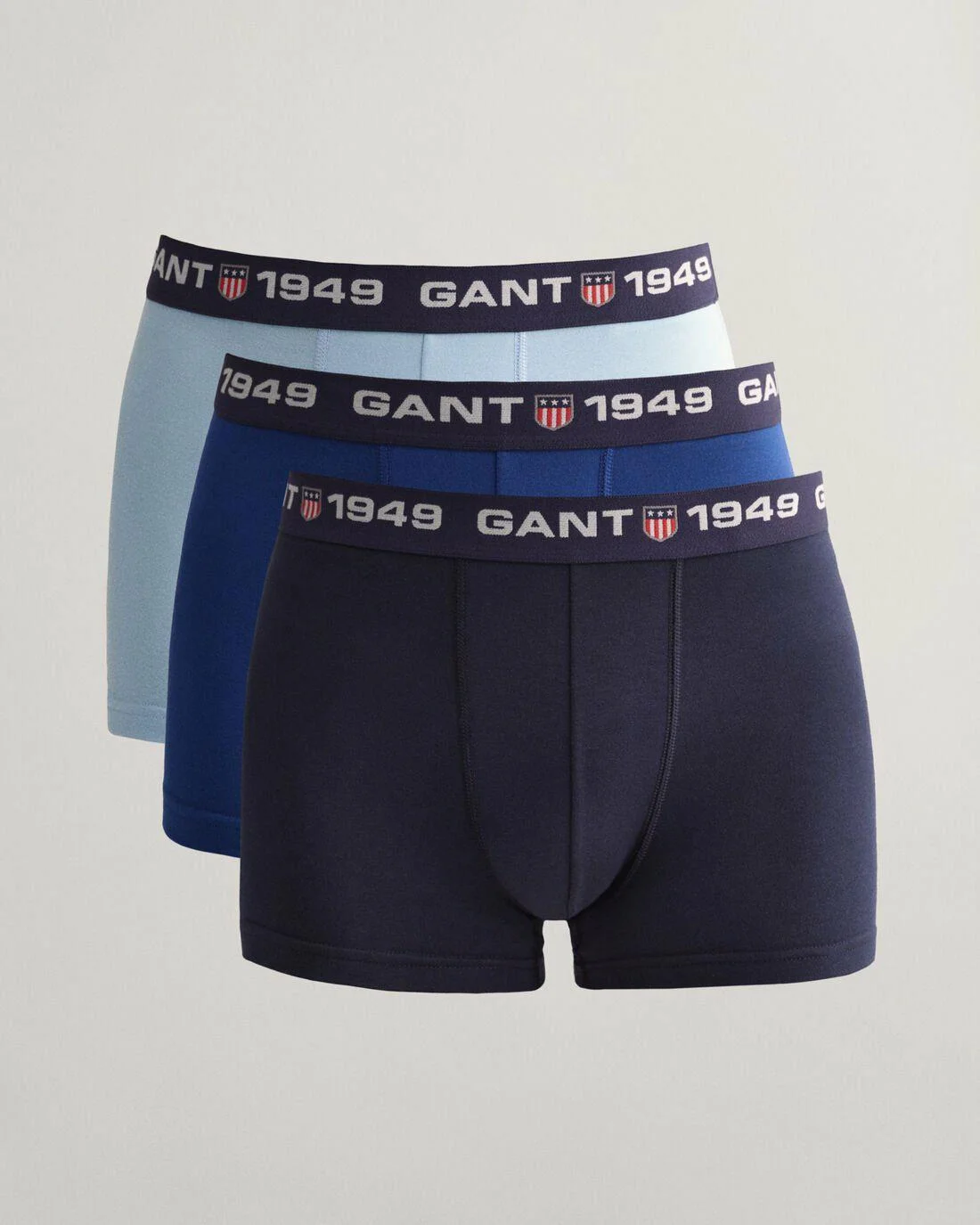 Underwear | Mens GANT 3-Pack Retro Shield Trunks Evening Blue