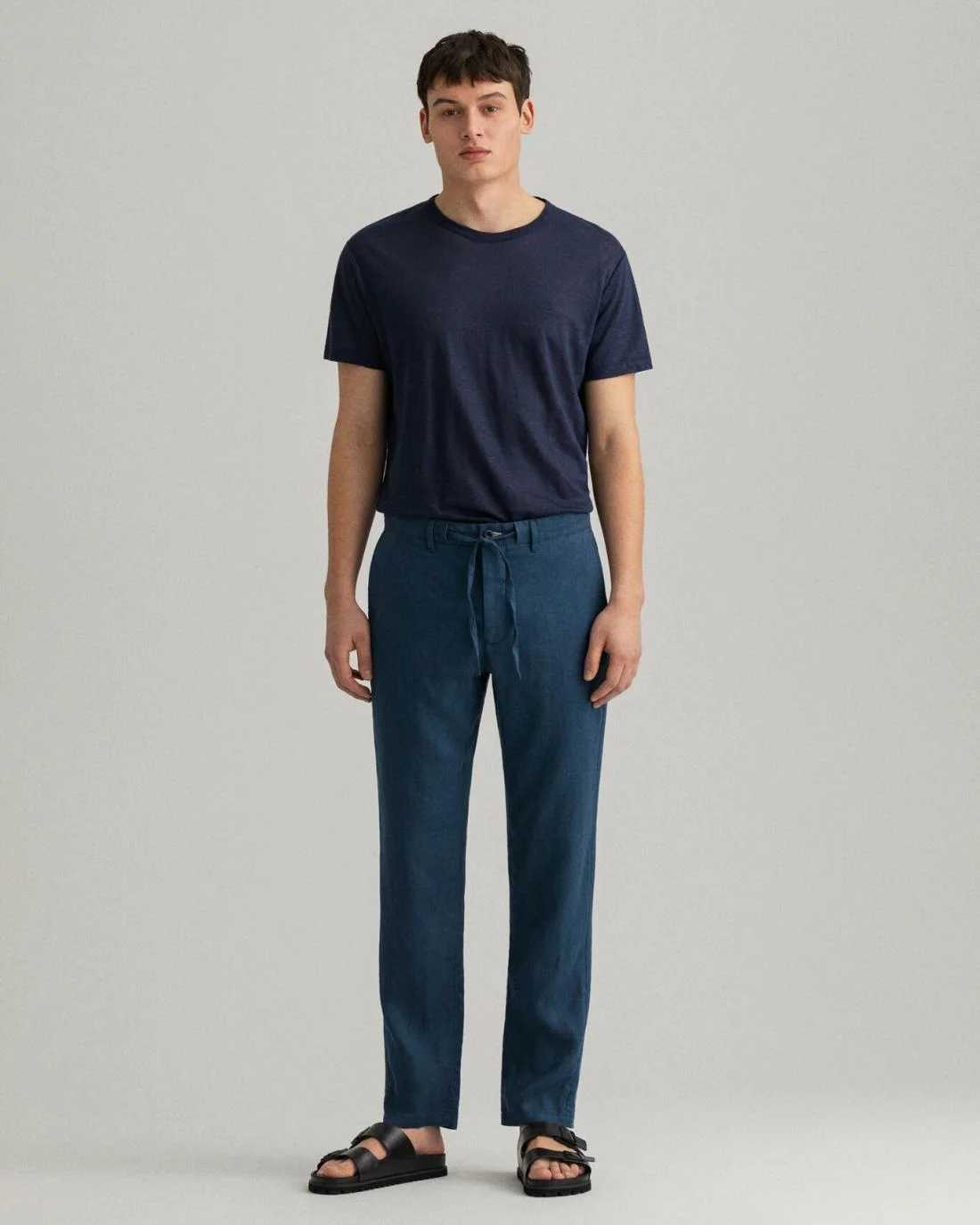 Chinos | Mens GANT Relaxed Fit Linen Drawstring Pants Insignia Blue