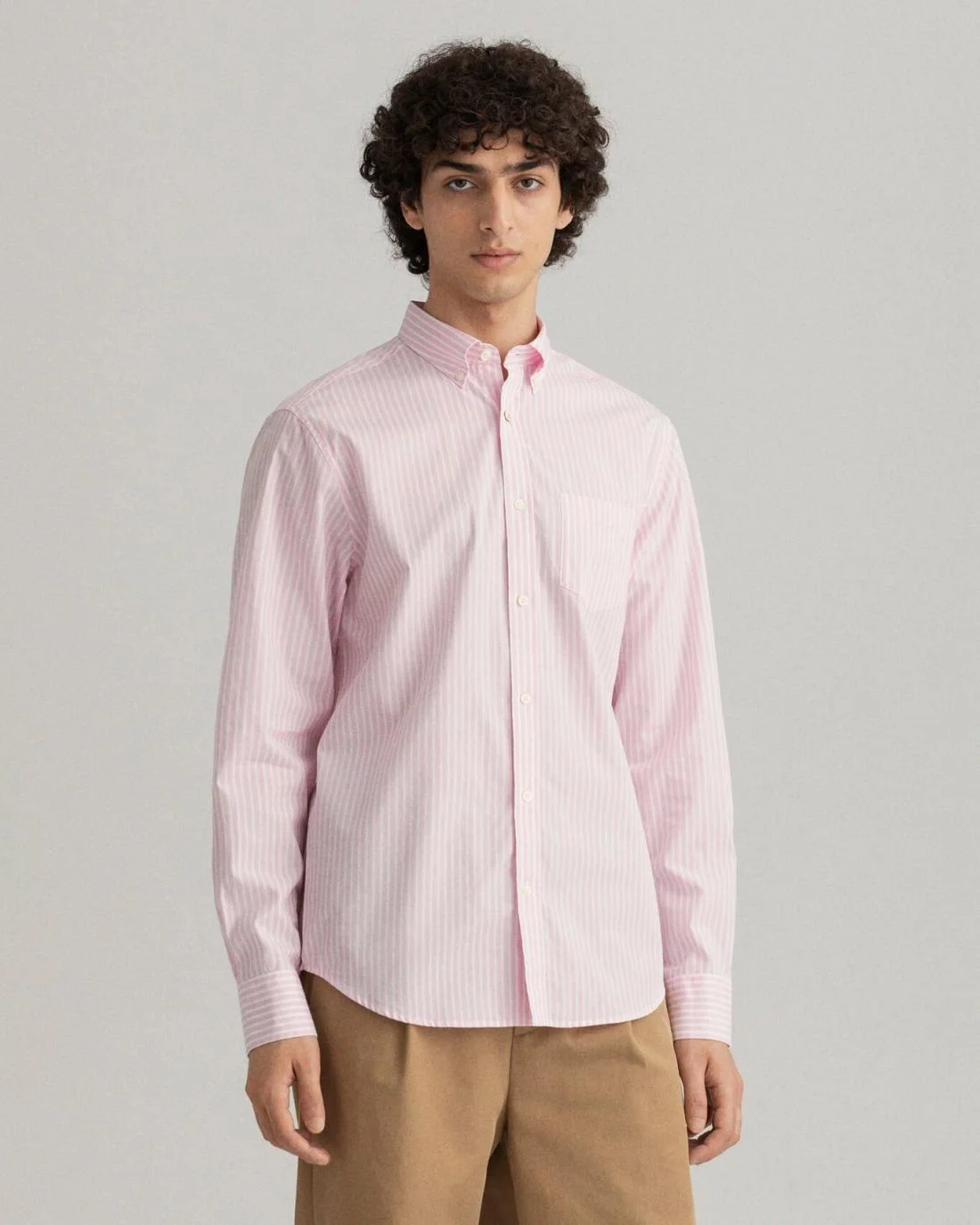 Shirts | Mens GANT Regular Fit Stripe Broadcloth Shirt California Pink