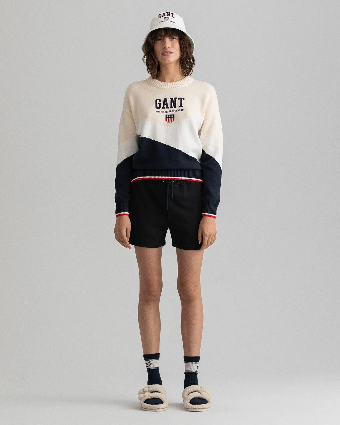 Shorts And Skirts | Womens GANT Retro Flag Logo Shorts Black