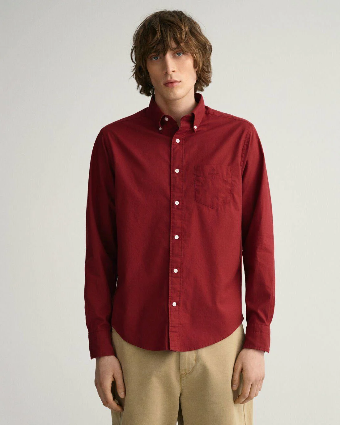 Shirts | Mens GANT Regular Fit Twill Shirt Plumped Red