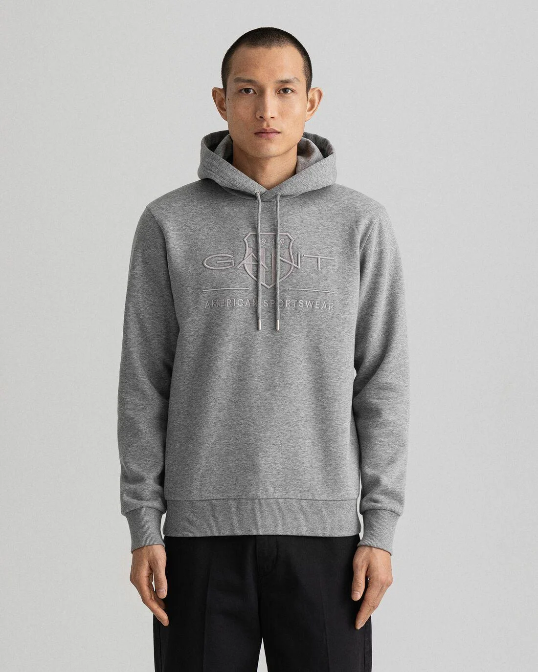 Hoodies And Sweats | Mens GANT Tonal Archive Shield Hoodie Grey Melange