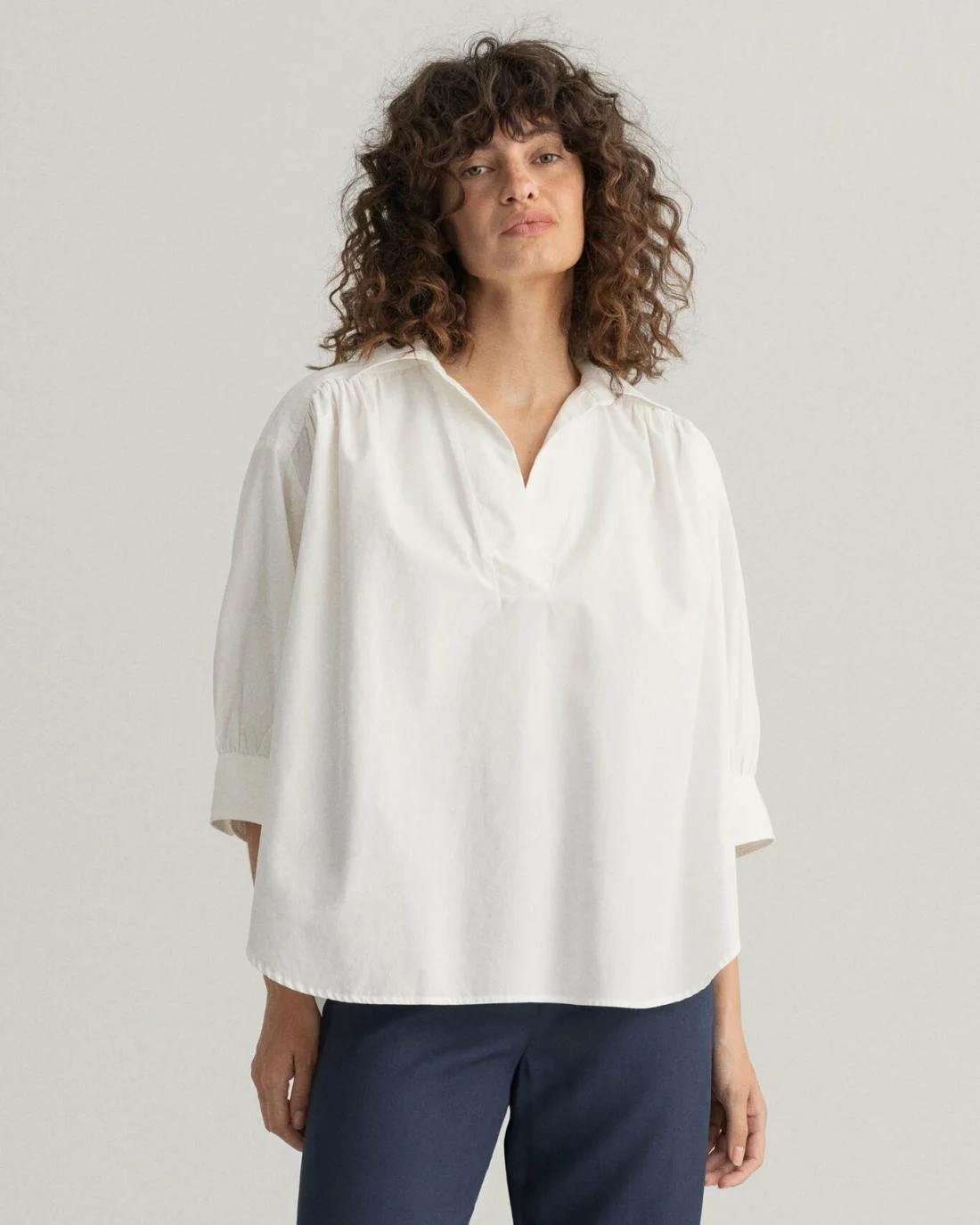 Shirts And Blouses | Womens GANT Luxury Poplin Popover Shirt White