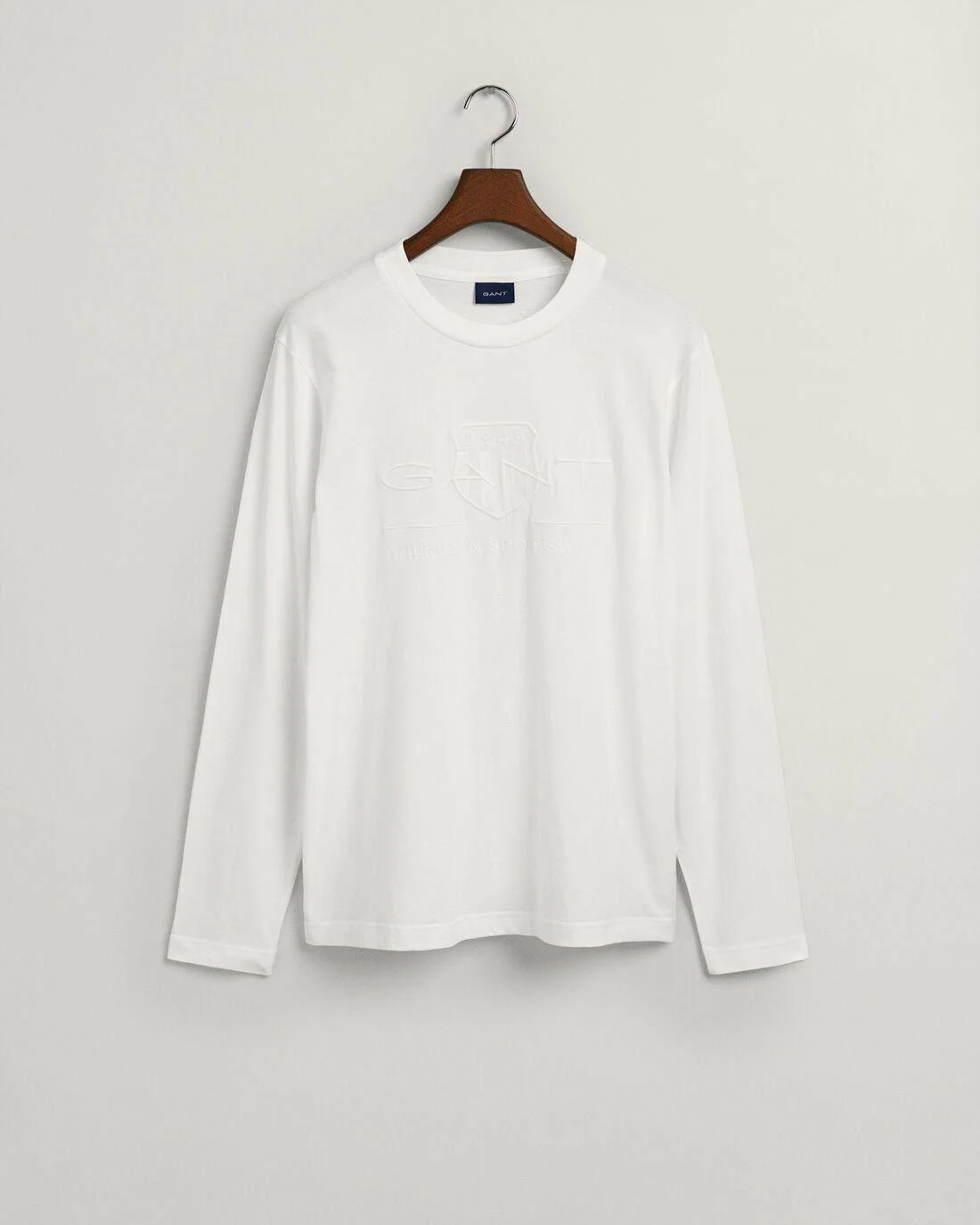 T-Shirts | Mens GANT Tonal Archive Shield Long Sleeve T-Shirt White